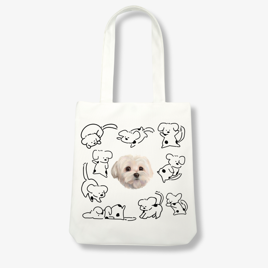 Happy Doggies Canvas Tote Bag